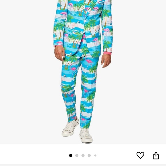 OppoSuit 3 piece Flamingo Print Suit - Picture 1 of 9